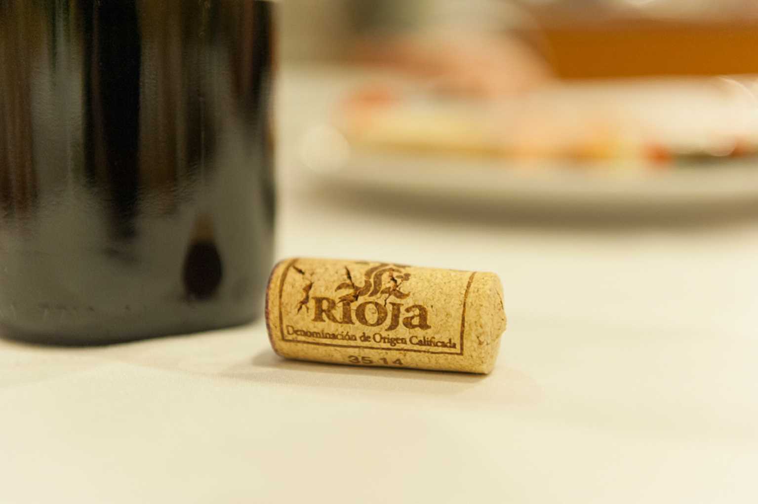 Corcho de botella de vino rioja